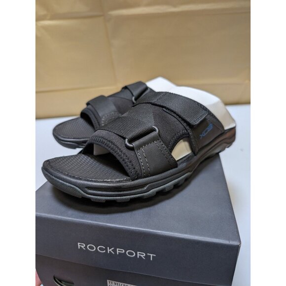 Rockport Trail Technique Men’s Black Hook & Loop Slide Sandals Size 7.5 NEW - Picture 2 of 11